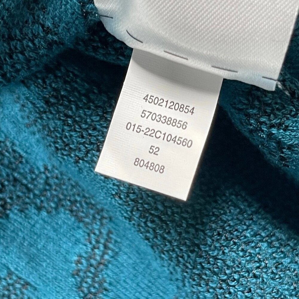 NWOT Chico's Teal & Black Jacquard Open-Front Cardigan Sweater 2 / L - Picture 13 of 14